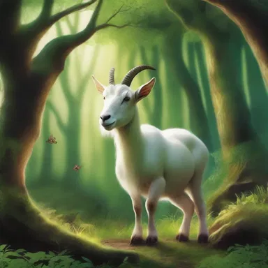 The magic forest in the fantasy novel was inhabited by mystical creatures, including a wise nanny-goat who provided guidance to the protagonist.