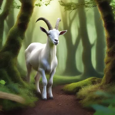 The magic forest in the fantasy novel was inhabited by mystical creatures, including a wise nanny-goat who provided guidance to the protagonist.