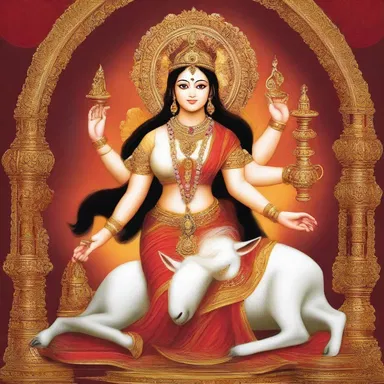 In Hinduism, the goddess Durga is associated with the nanny-goat, symbolizing fertility and abundance.