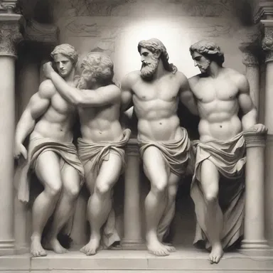In Greek mythology, the gods sympathize with the mortals' struggles and offer guidance.