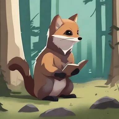 In the novel, the protagonist encounters a stone marten while exploring the forest.