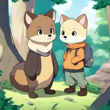 The main character in the anime befriends a stone marten and together they go on exciting adventures.