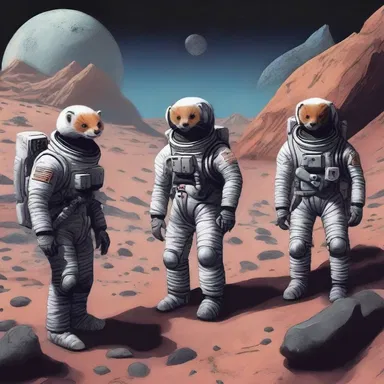 In the science fiction story, a group of astronauts discovers a colony of stone martens on a distant planet.