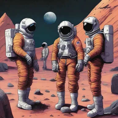 In the science fiction story, a group of astronauts discovers a colony of stone martens on a distant planet.