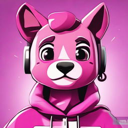 Close-up portrayal of Fortnite's Cuddle Team Leader looking upset, expressed in a 2D outline animated style with vivid colors and expressive eyes.