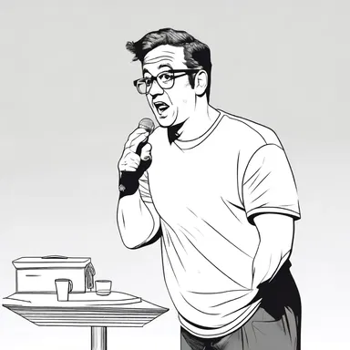 In a comedic skit, the comedian delivered an explorative joke that played with the audience's expectations and subverted the punchline.
