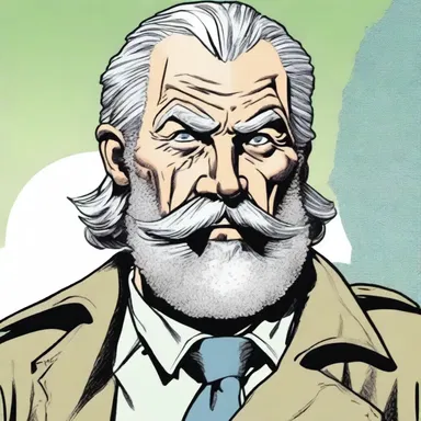 The grizzled detective with his salt-and-pepper beard appeared on the comic book cover.