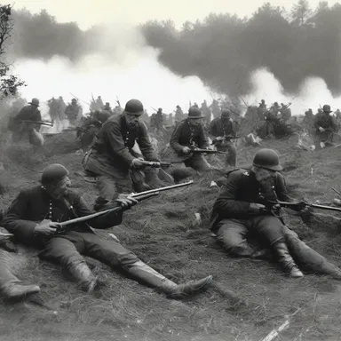 The grizzled soldiers fought valiantly in the Battle of Gettysburg.
