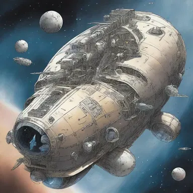 In the science fiction novel, the grizzled spaceship captain led his crew through uncharted galaxies.