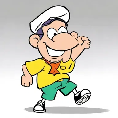 The focal character in the cartoon series was always involved in funny and mischievous situations.