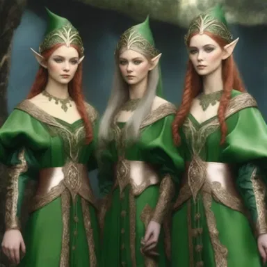 The elves in the fantasy novel were described as wearing snazzy, elaborate garments.