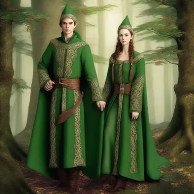 The elves in the fantasy novel were described as wearing snazzy, elaborate garments.