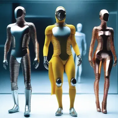 In the futuristic world of the science fiction movie, the characters had snazzy outfits made of high-tech materials.