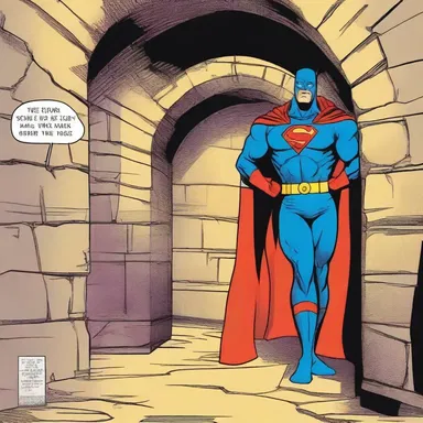 In the comic book, the superhero had to go through a secret tunnel to reach the hidden lair of the supervillain.