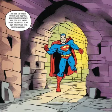 In the comic book, the superhero had to go through a secret tunnel to reach the hidden lair of the supervillain.