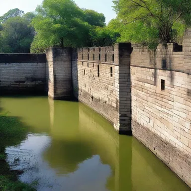 The fort's architectural design incorporated high walls and a moat for added protection.