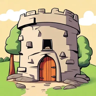 In the cartoon show, the character lives in a fort and defends it against villains.