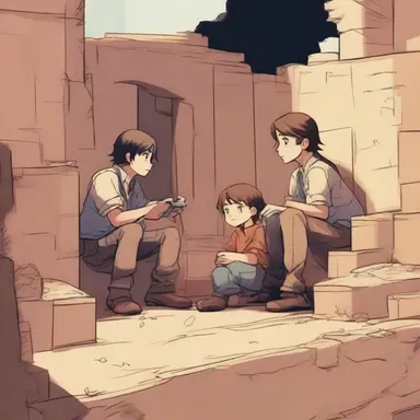 The protagonist and his friends hide in a hidden fort while planning their next move.