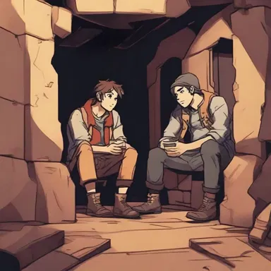 The protagonist and his friends hide in a hidden fort while planning their next move.