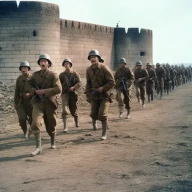 The soldiers courageously fortified the fort, creating an intense and dramatic scene in the movie.