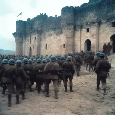 The soldiers courageously fortified the fort, creating an intense and dramatic scene in the movie.