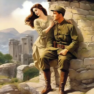 In the romantic novel, the brave soldier fortifies the fort to keep his loved one safe during the war.