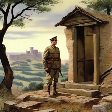In the romantic novel, the brave soldier fortifies the fort to keep his loved one safe during the war.