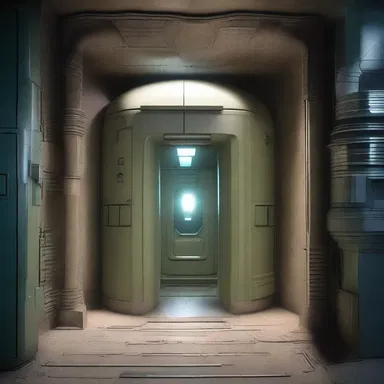 In the science fiction novel, the characters fort up in a high-tech bunker to protect themselves from the alien invasion.