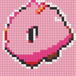 This is a 32x32 pixel art image of Kirby, a popular Nintendo character