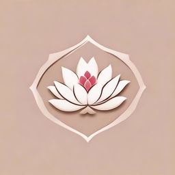 A serene logo featuring a beautifully blooming lotus flower symbolizing purity and an additional icon that represents spirituality.