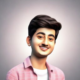 Generate a 3D image of Darshan Raval in a cute, friendly style.