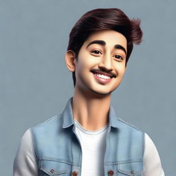 Generate a 3D image of Darshan Raval in a cute, friendly style.