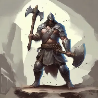 In the fantasy novel, the blunt warrior wielded a massive axe.