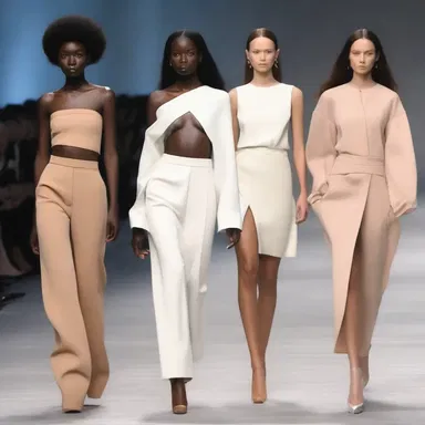 The fashion designer showcased a collection of blunt and minimalist outfits on the runway.