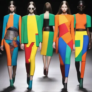 The fashion designer's collection featured bold and blunt designs, with bright colors and unconventional shapes.