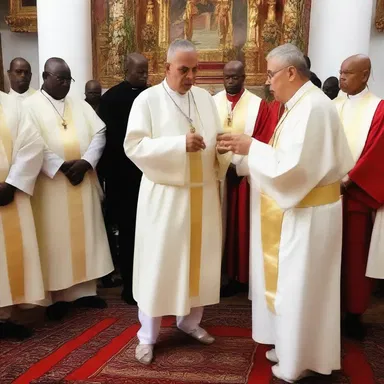 The priest used a blunt object to perform the ceremonial ritual.