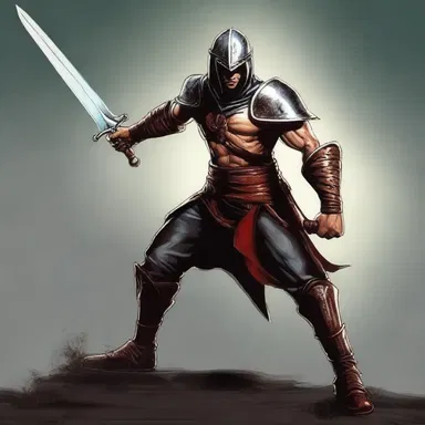 The warrior wielded a blunt sword, capable of defeating magical creatures.