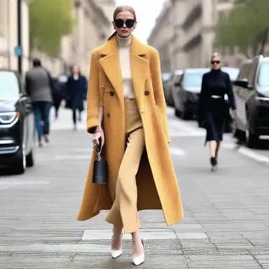 The designer used oversized accessories to blunt the elegance of the outfit.
