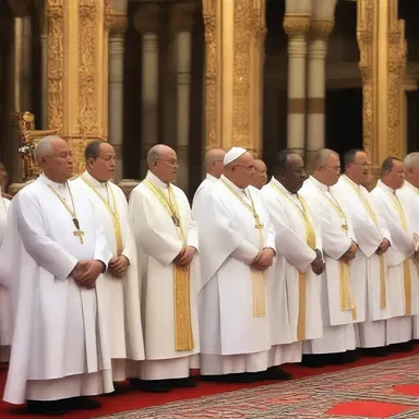 The sodality of priests gathered for a special religious ceremony.