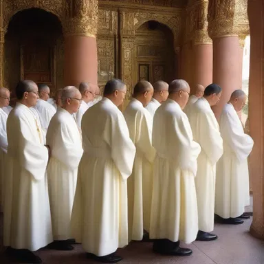 The sodality of priests gathered for a special religious ceremony.