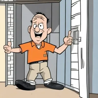 In the cartoon, the inmate character was shown trying to escape from prison in a comical and light-hearted way.