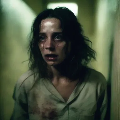 In the horror movie, the protagonist finds herself an inmate of a haunted asylum, trapped with vengeful spirits.