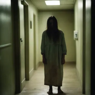 In the horror movie, the protagonist finds herself an inmate of a haunted asylum, trapped with vengeful spirits.