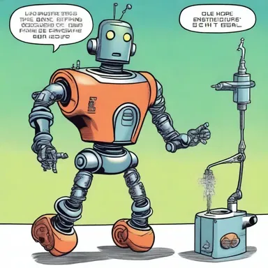 In the comic strip, the robotic character had a poppet valve built into its chest as a power source.