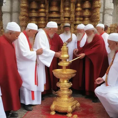The ceremony involved the opening of a sacred poppet valve to release blessings upon the worshippers.