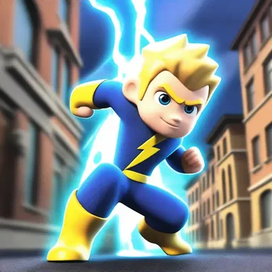 In the animated series, a bolt of lightning jumpstarts the main character's superpower to save the day.