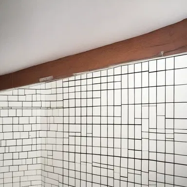 The architect used a snap line to mark a straight line on the wall for the placement of the tiles.