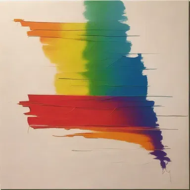 The artist used a snap line to create a precise division between the colors on the canvas.