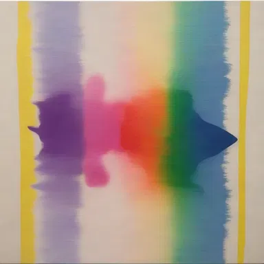 The artist used a snap line to create a precise division between the colors on the canvas.