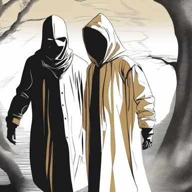 As the protagonist embarks on a dangerous journey, they enquire about the identity of the mysterious masked figure.